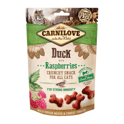 Лакомства для Кошек Carnilove Crunchy Snack Duck with Raspberries 50g - Retromagaz