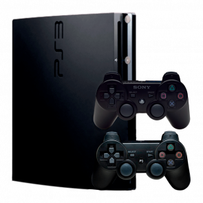 Набор Консоль Sony PlayStation 3 Slim 320GB Black Б/У  + Геймпад Беспроводной DualShock 3 - Retromagaz