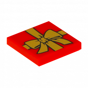 Плитка Lego Декоративна Groove with Present Gift with Gold Bow Pattern 2 x 2 3068bpb0786 6040613 Red Б/У - Retromagaz