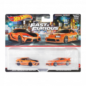 Машинка Premium Hot Wheels 2шт 2021 Toyota GR Supra / Toyota Supra Fast & Furious 2-Packs 1:64 HKF54 Orange