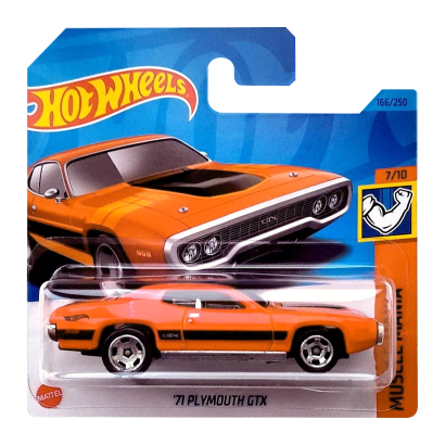 Машинка Базовая Hot Wheels '71 Plymouth GTX Muscle Mania 1:64 HKJ56 Orange - Retromagaz