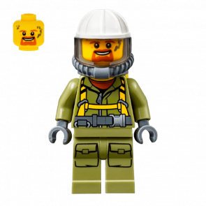 Фігурка Lego Volcano Explorers 973pb2453 Male Worker Suit with Harness City cty0685 Б/У