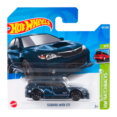 Машинка Базовая Hot Wheels Subaru WRX STI Hatchbacks 1:64 HCV32 Dark Blue - Retromagaz