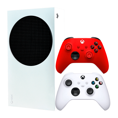 Набор Консоль Microsoft Xbox Series S 512GB White Новый  + Геймпад Беспроводной Controller Pulse Red - Retromagaz