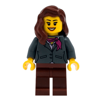 Фігурка Lego People 973pb0639 Dark Bluish Gray Jacket with Magenta Scarf City twn196 Б/У - Retromagaz