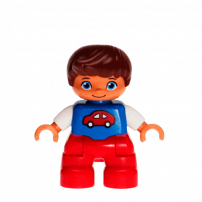 Фигурка Lego Boy Red Legs Blue Top Duplo 47205pb031 Б/У - Retromagaz