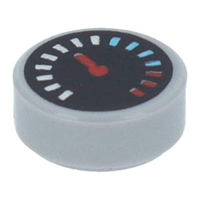 Плитка Lego Кругла Декоративна 4шт Black Gauge with Red Pointer and White Medium Azure and Red Tick Marks 1 x 1 98138pb175 35381pb175 6329581 Light Bluish Grey Б/У - Retromagaz