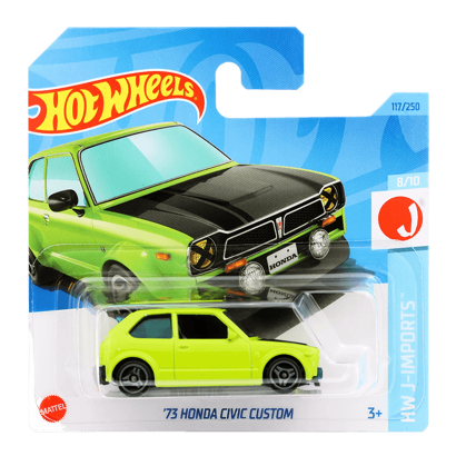 Машинка Базовая Hot Wheels '73 Honda Civic Custom J-Imports 1:64 HKG40 Green - Retromagaz