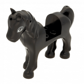 Фигурка Lego Земля Horse Dark Bluish Gray Eyes and Dark Bluish Gray Outline around Eyes Animals 93083c01pb11 6151578 Black Б/У - Retromagaz