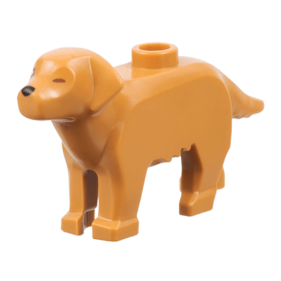 Фігурка Lego Земля Dog Golden Retriever with Black Right Eye Animals 69962pb02 6441175 Medium Nougat Б/У - Retromagaz