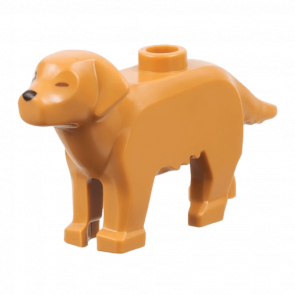 Фигурка Lego Земля Dog Golden Retriever with Black Right Eye Animals 69962pb02 6441175 Medium Nougat Б/У - Retromagaz