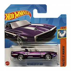 Машинка Базовая Hot Wheels '69 Shelby GT-500 Super Treasure Hunt STH Muscle Mania 1:64 HKL22 Purple - Retromagaz