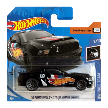 Машинка Базова Hot Wheels '10 Ford Shelby GT500 Super Snake Race Team 1:64 FYF69 Black - Retromagaz