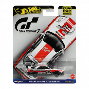 Машинка Premium Hot Wheels Nissan Skyline GT-R (R34) Gran Turismo Pop Culture 1:64 HKC28 White