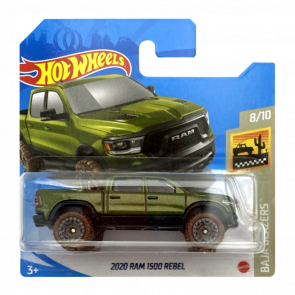 Машинка Базова Hot Wheels 2020 RAM 1500 Rebel Baja Blazers 1:64 GTC79 Green - Retromagaz