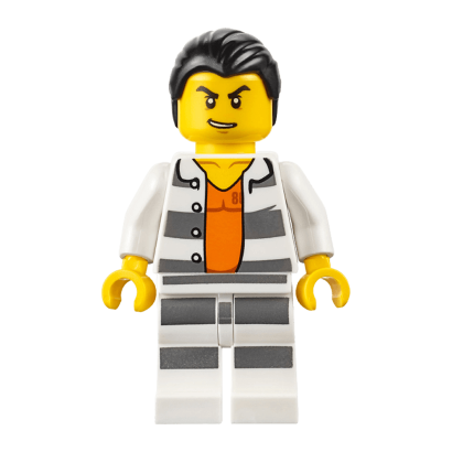 Фігурка Lego Police 973pb2283 Prisoner with Orange Undershirt City cty0613 1 Б/У - Retromagaz