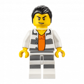 Фигурка Lego Police 973pb2283 Prisoner with Orange Undershirt City cty0613 1 Б/У - Retromagaz