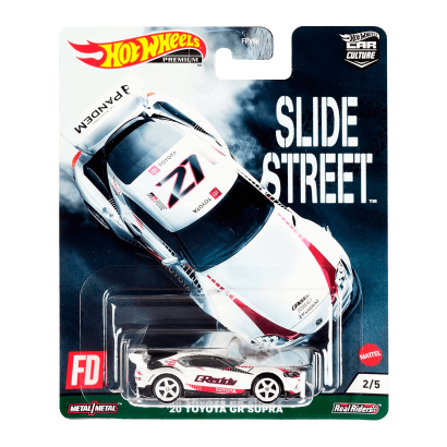 Машинка Premium Hot Wheels '20 Toyota GR Supra Slide Street 1:64 GRJ79 White - Retromagaz