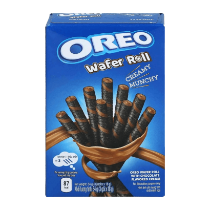 Трубочки Oreo Wafer Roll Chocolate 54g - Retromagaz