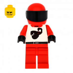 Фігурка Lego Race 973pb0023 Driver Red Scorpion City twn010 Б/У - Retromagaz