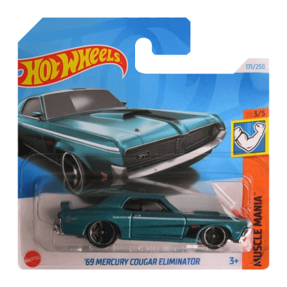 Машинка Базовая Hot Wheels '69 Mercury Cougar Eliminator Muscle Mania 1:64 HTC59 Blue - Retromagaz