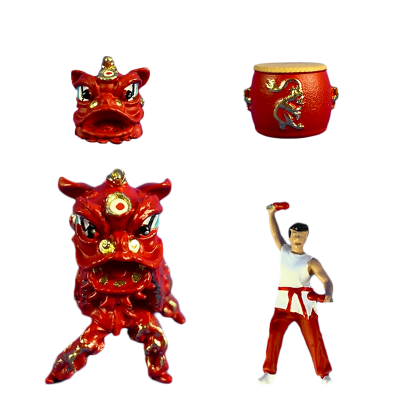 Фигурка American Diorama Lion Dance 1:64 Red - Retromagaz