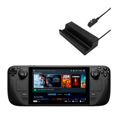 Набір Консоль Valve Steam Deck OLED 1TB Black Новий  + Док-Станція Dock - Retromagaz