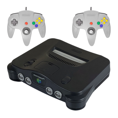 Набор Консоль Nintendo N64 FAT Europe Charcoal Grey Б/У + Геймпад Проводной Grey 1.8m 2 шт Б/У - Retromagaz