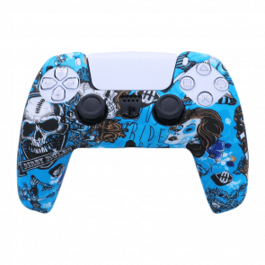 Чохол Силіконовий RMC PlayStation 5 Skulls Blue Новий