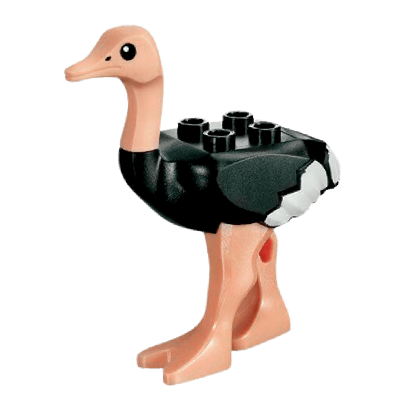 Фигурка Lego Земля Ostrich with White Tail and Wingtips and Light Nougat Legs and Head Animals 24689pb01c01 1 4578112 Black Б/У - Retromagaz