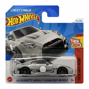 Машинка Базовая Hot Wheels Liberty Walk LB-Silhouette Works GT Nissan 35GT-RR Ver.2 Then and Now 1:64 HTC72 Grey