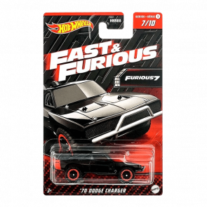 Тематическая Машинка Hot Wheels '70 Dodge Charger Fast & Furious 1:64 HNR97 Black - Retromagaz