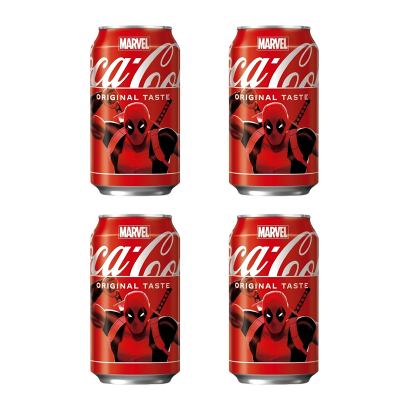 Набор Напиток Coca-Cola Classic Marvel Limited Edition Deadpool 330ml 4шт - Retromagaz