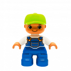 Фигурка Lego Boy Blue Legs White Top Duplo 47205pb025 Б/У