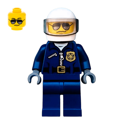 Фигурка Lego Police 973pb1547 Helicopter Pilot City cty0487a Б/У - Retromagaz