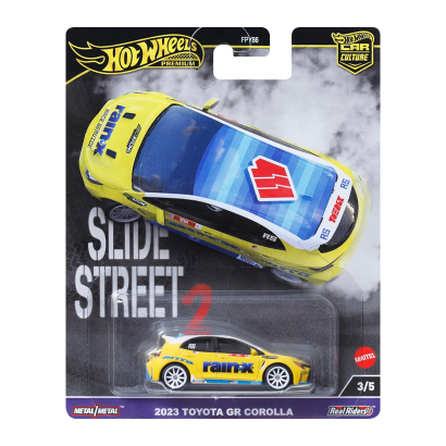 Машинка Premium Hot Wheels 2023 Toyota GR Corolla Slide Street 1:64 HKC82 Yellow - Retromagaz