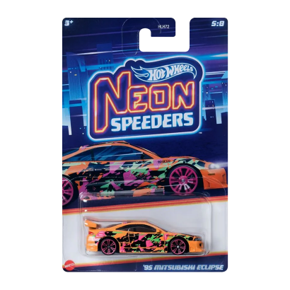 Тематическая Машинка Hot Wheels '95 Mitsubishi Eclipse Neon Speeders 1:64 HLH72/HRW71 Orange - Retromagaz