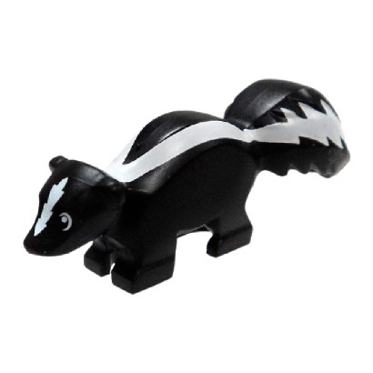 Фигурка Lego Земля Skunk with White Markings Pattern Animals 24066pb01 6131182 6215495 Black Б/У - Retromagaz