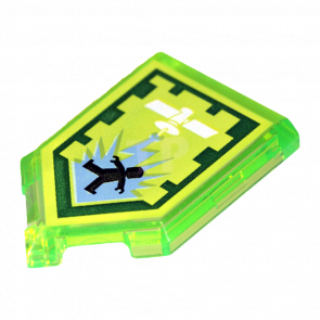 Плитка Lego Модифікована Декоративна 4шт Pentagonal Nexo Power Shield Orbital Strike 2 x 3 22385pb097 6171963 6245481 Trans-Bright Green Б/У