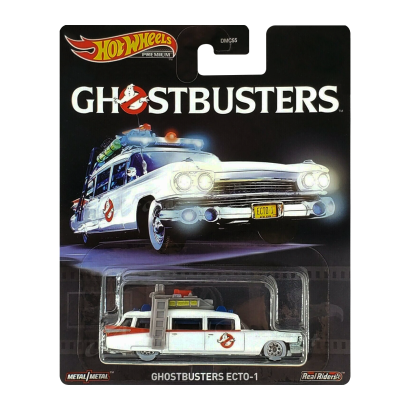 Машинка Premium Hot Wheels Cadillac Ghostbusters Ecto-1 Rep. Entertainment 1:64 GJR39 White - Retromagaz