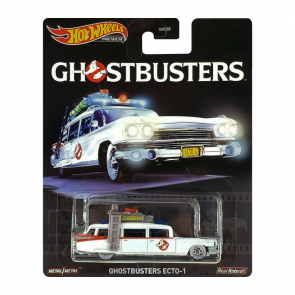 Машинка Premium Hot Wheels Cadillac Ghostbusters Ecto-1 Rep. Entertainment 1:64 GJR39 White - Retromagaz