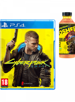 Набор Игра Sony PlayStation 4 Cyberpunk 2077 Русская Озвучка Новый  + Напиток Энергетический Cyberpunk Energy Boost Bubble Gum + Напиток Cyberpunk Vitamin Fuel Peach & Strawberry