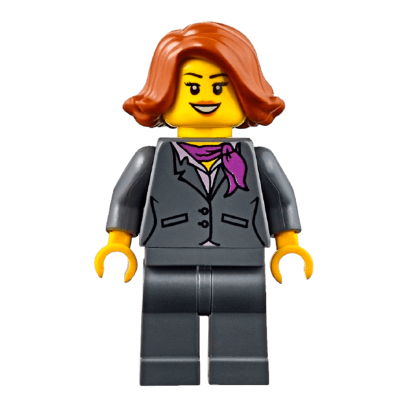 Фигурка Lego Harbor 973pb0639 Dark Bluish Gray Jacket with Magenta Scarf City cty0623 Б/У - Retromagaz