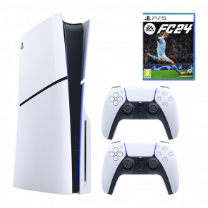 Набор Консоль Sony PlayStation 5 Slim Blu-ray 1TB White Новый  + Геймпад Беспроводной DualSense + Игра EA Sports FC 24 Русская Озвучка